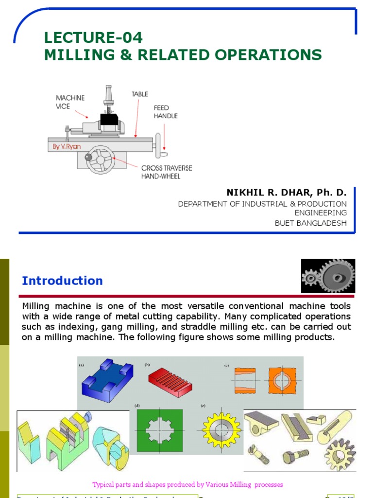 Milling & Related Operations PDF Metalworking Machines