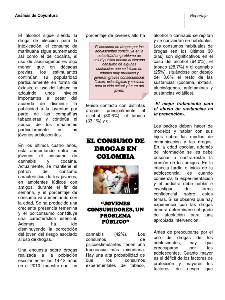 Consumo De Drogas En Colombia Pdf La Dependencia De Sustancias Drogas