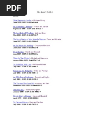 Julia Quinn Booklist