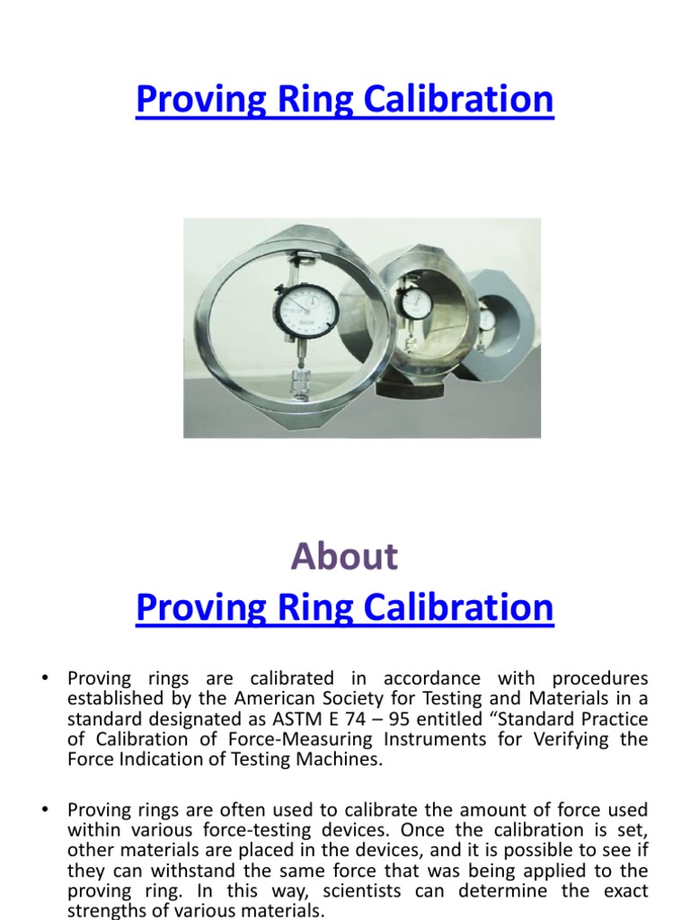 Proving Ring Calibration