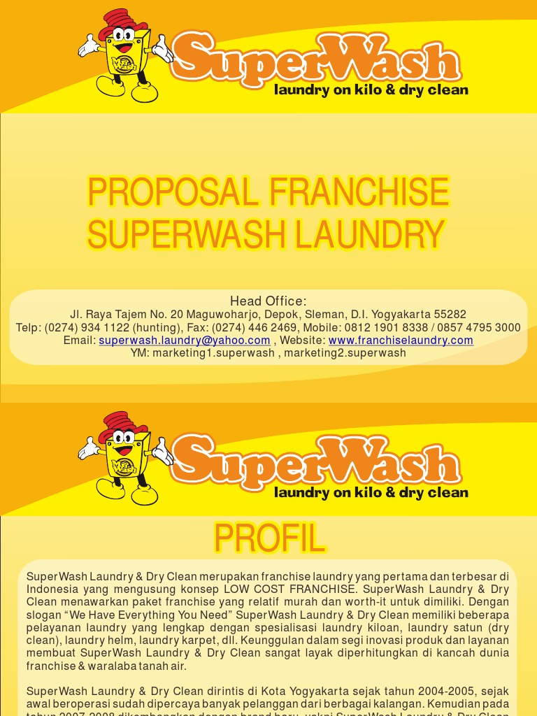 Proposal Kerjasama Bisnis Franchise Waralaba Superwash Laundry
