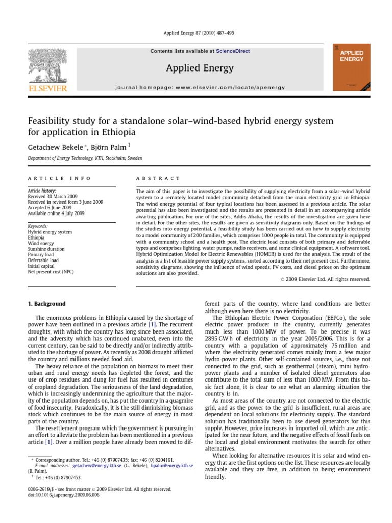 Feasibility Study For A Standalone Solar-Wind-Based Hybrid Energy ...