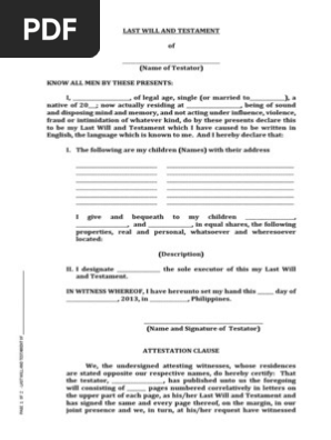 Last Will and Testament
