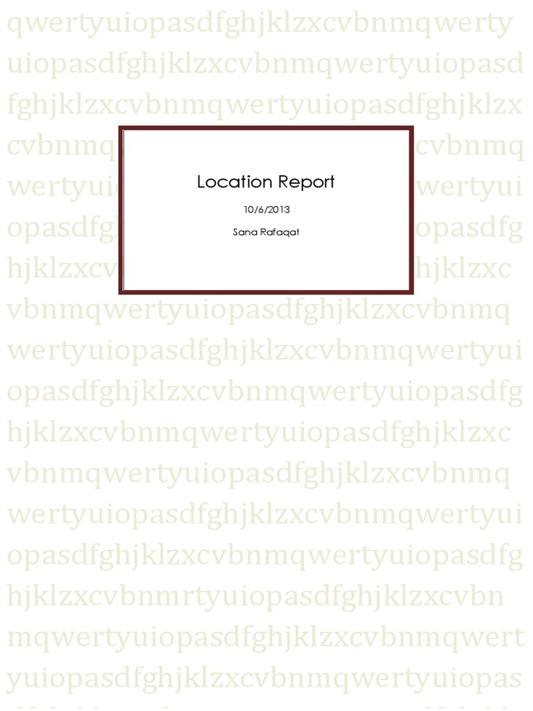Location Report | PDF | Language Arts & Discipline