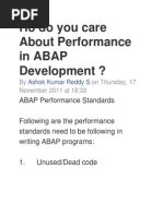 Performance in ABAP Development