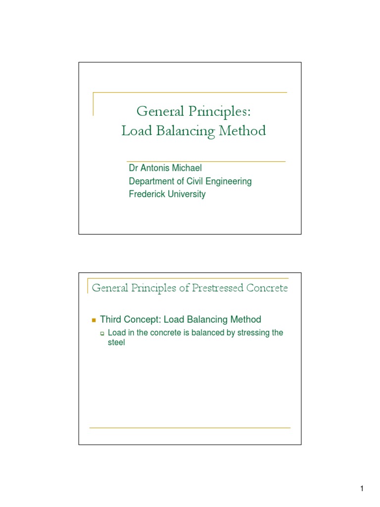 Prestressed Concrete - Load Balancing Method | PDF | Prestressed