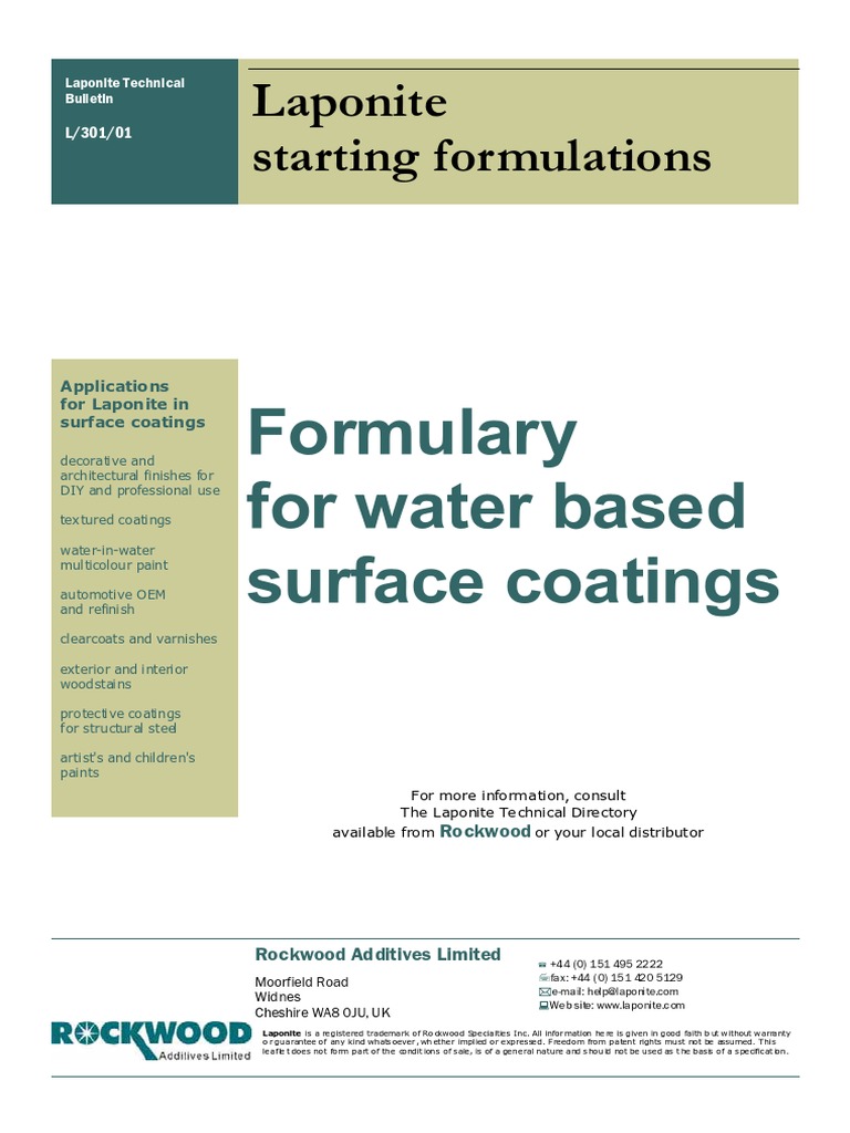 94401102 Water Based Surface Coatings Formulation Paint Acrylic Paint