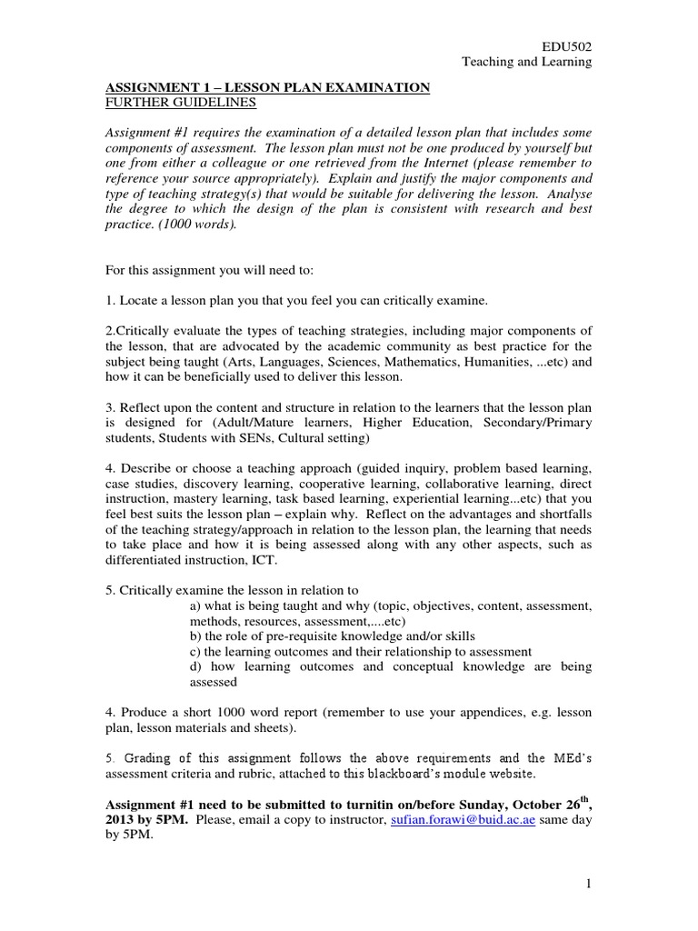 College assignment format sample image