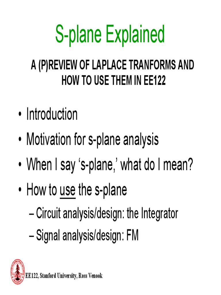 S Plane Review | PDF | Laplace Transform | Telecommunications Engineering