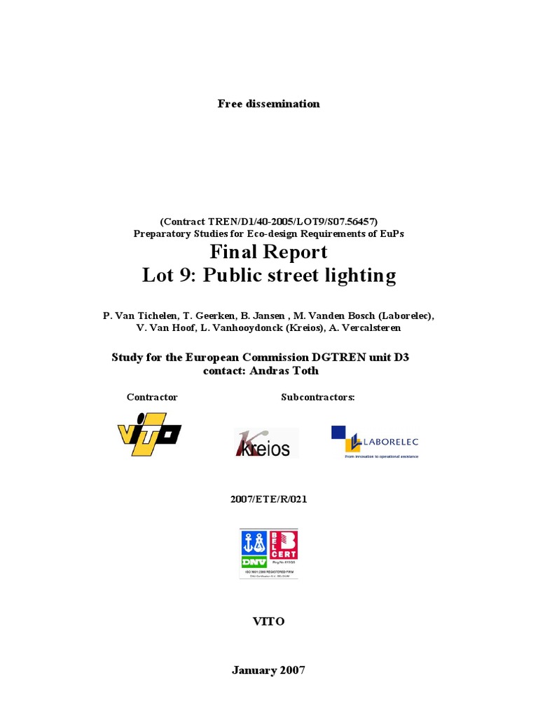 Street Lighting | PDF | Fluorescent Lamp | Life Cycle Assessment