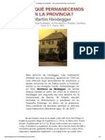 Heidegger en Castellano - ¿Por Qué Permanecemos en Provincia