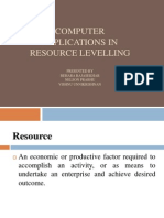 COMPUTER APPLICATIONS IN RESOURCE LEVELLING