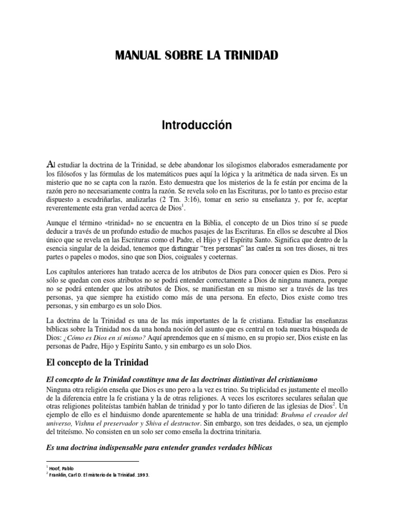 Funciones de la Trinidad en la Biblia | PDF | Trinidad | espíritu Santo