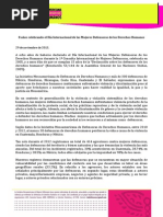 PRONUNCIAMIENTO 29N DÍA INTERNACIONAL DE LAS DEFENSORAS DE DERECHOS HUMANOS (IM-DEFENSORAS, REDES DE DEFENSORAS)