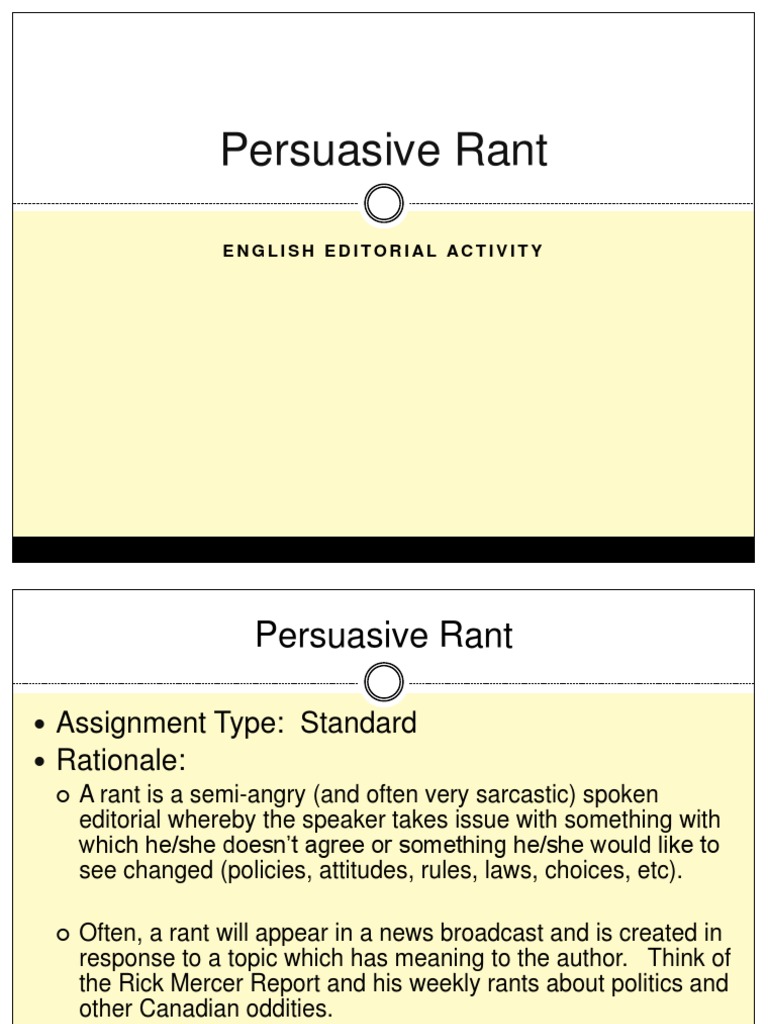Editorial Rant | PDF | Persuasion | Social Psychology