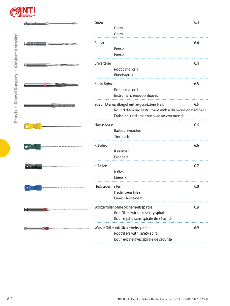 Katalog Endodontische Instrumente | PDF | Branches de la dentisterie ...