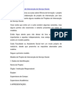 Modelo de Projeto de Intervenção Do Serviço Social