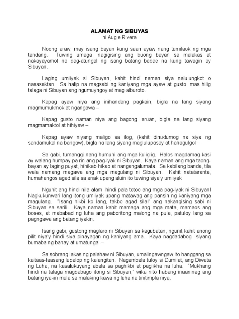 Alamat ng Sibuyas-1Q Filipino Reviewer-ADMU-Gr4