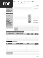 Institute of Cost and Management Accountants of Pakistan: Employment Application Form