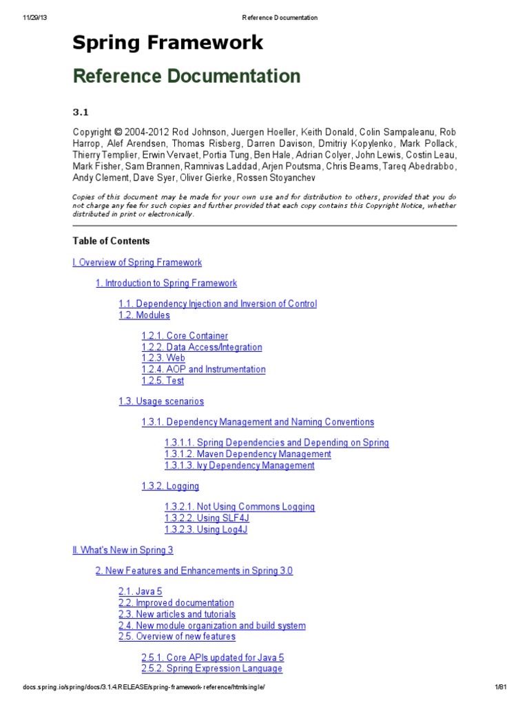 Reference Documentation | PDF