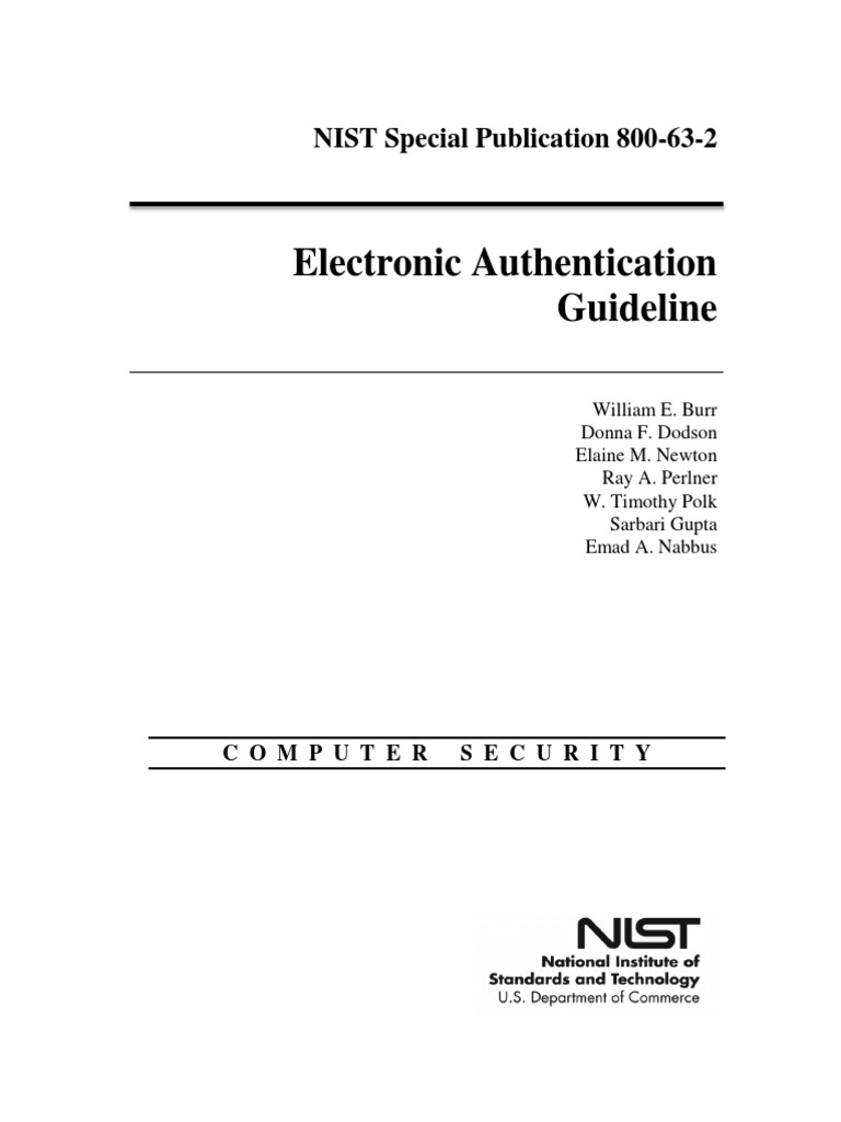 NIST 800-63-2: E-Authentication Guidelines | PDF | Authentication ...