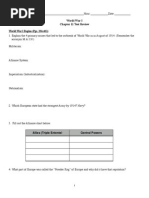 Ch. 11 World War I Test Review