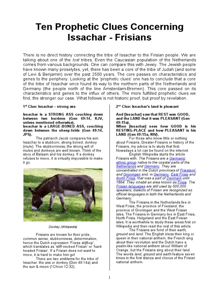 Issachar's Prophecy and Frisian Traits | PDF | Languages