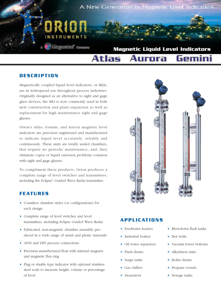 Magnetrol Level Indicator | PDF | Switch | Steel
