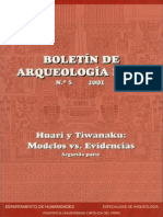 Boletin de Arqueologia PUCP No. 05 (2001) Número 05. Huari y Tiwanaku Modelos vs. Evidencias. Segunda Parte 2