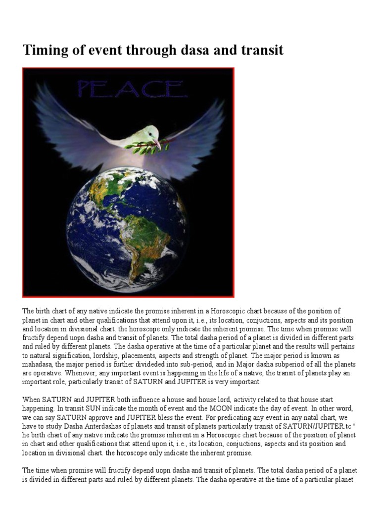 Timing of Event Through Dasa and Transit PDF Horoscope