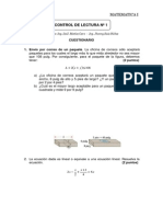 Matematica i - Control de Lectura 1 - Cuestionario