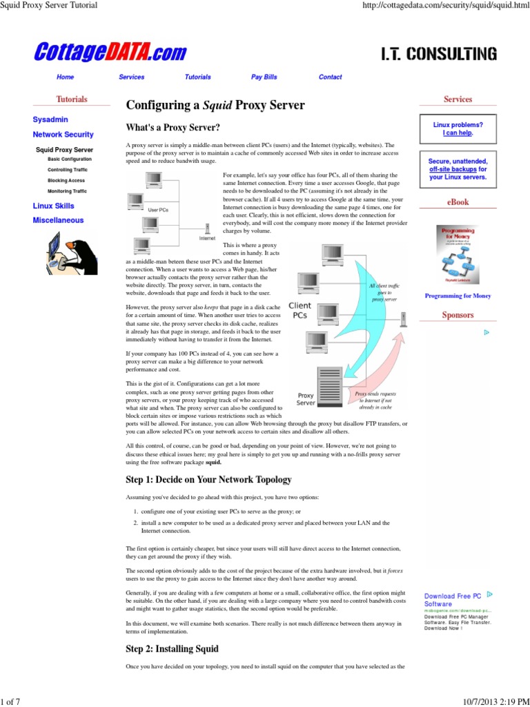 Squid Proxy Server Tutorial | PDF | Computers