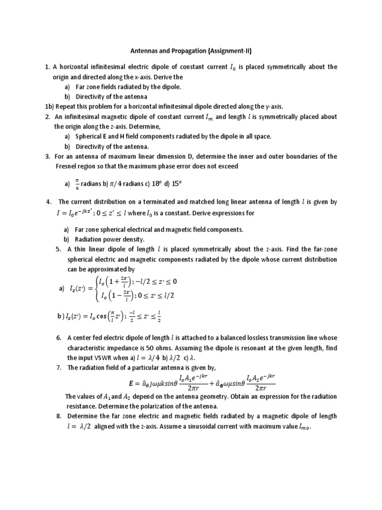AP Assignment2 | Antenna (Radio) | Radio Technology