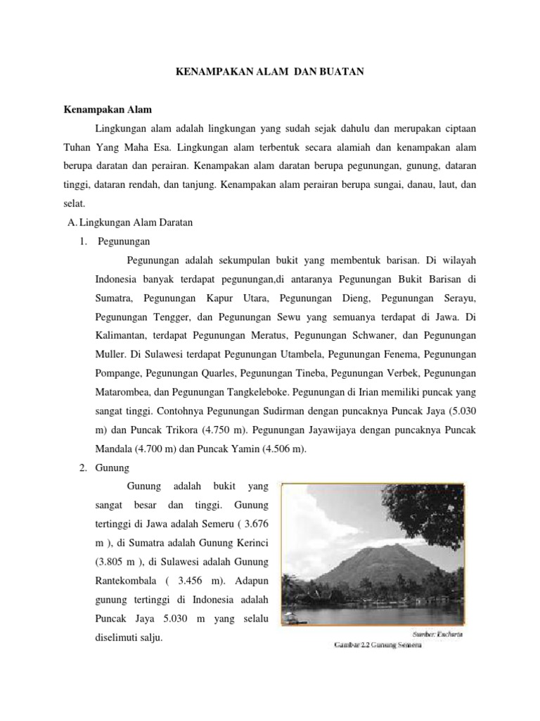 Kenampakan Alam Dan Buatan