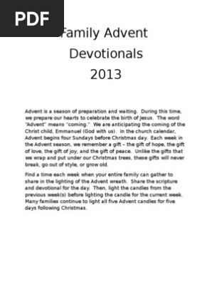 Family Advent Devotional Guide