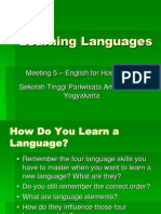 Learning Languages: Meeting 5 - English For Hospitality I Sekolah Tinggi Pariwisata Ambarrukmo Yogyakarta