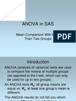 ANOVA in SAS: Comparing Means of Multiple Groups
