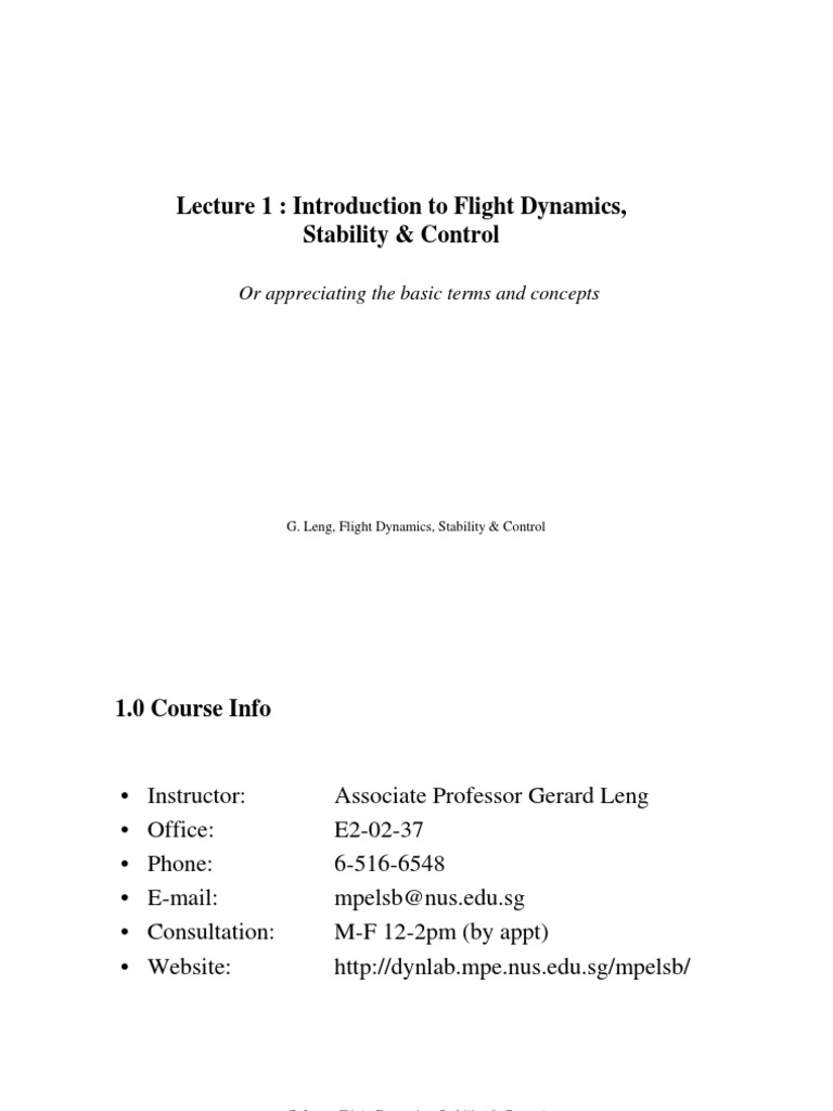 Introduction To Flight Dynamics PDF Flight Dynamics (Fixed Wing