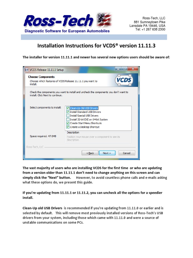 Installation Instructions For VCDS Version 11.11.3 PDF Microsoft