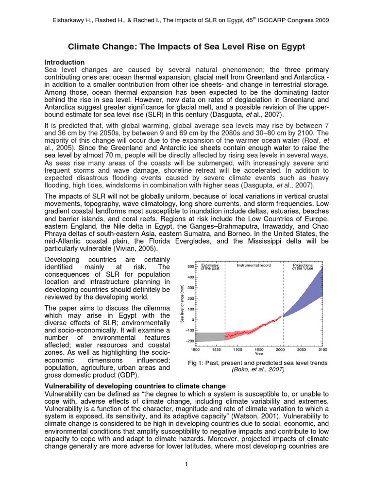 Climate Change: The Impacts of Sea Level Rise On Egypt | PDF | Sea ...