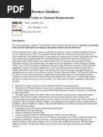 Dietary Reference Intakes:: The Essential Guide To Nutrient Requirements