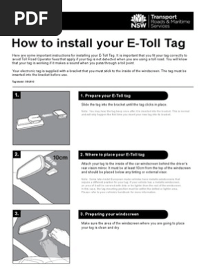 How To Install Your E Toll Tag Transport