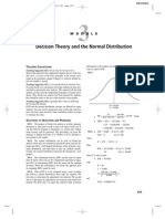 Decision Theory and The Normal Distribution: Eaching Uggestions M3-5