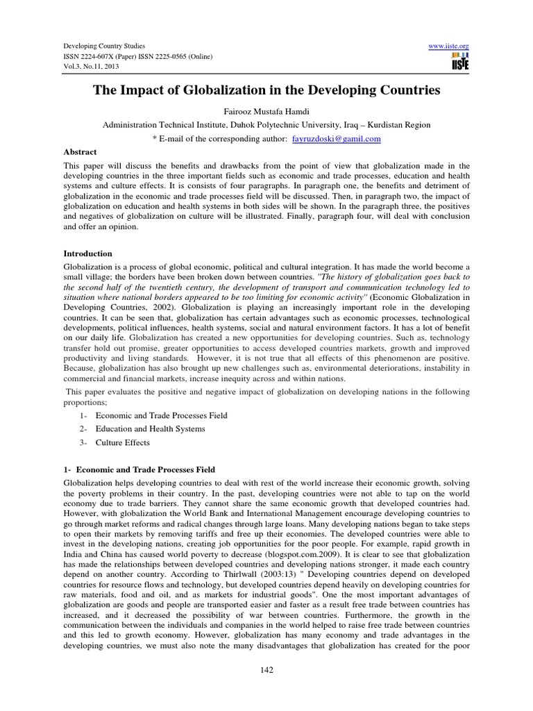 Globalization's Impact on Developing Nations | PDF | Globalization ...