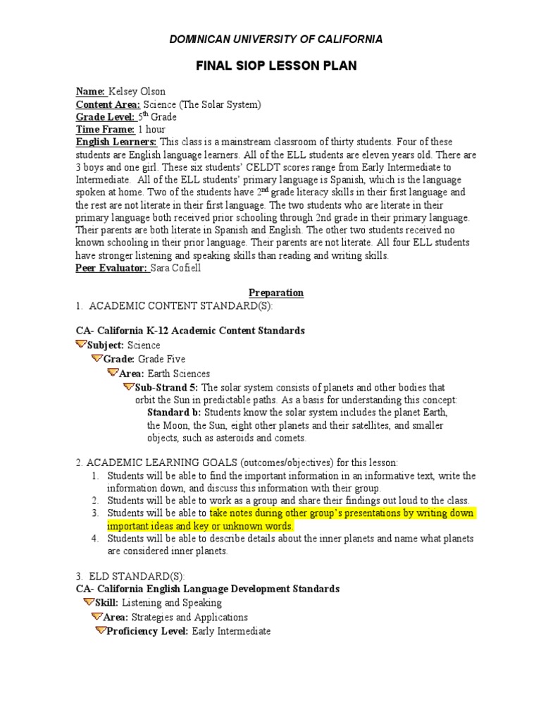 5th Grade Solar System Lesson Plan | PDF | Astronomy | Planetary Science