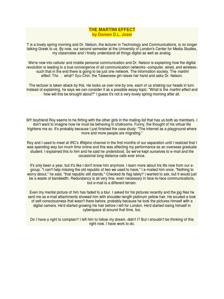 The Martini Effect by Doreen D.L. Jose PDF Computing