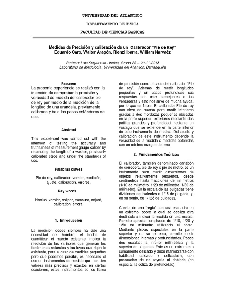Informe de Metro Lab PDF Instrumento de medición Herramientas
