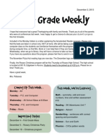 First Grade Newsletter