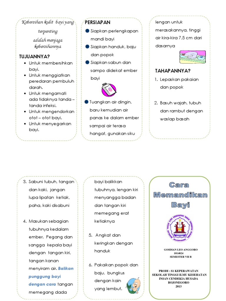 Leaflet Cara Memandikan Bayi