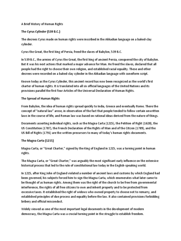 Evolution of Human Rights Through History | PDF | United States ...